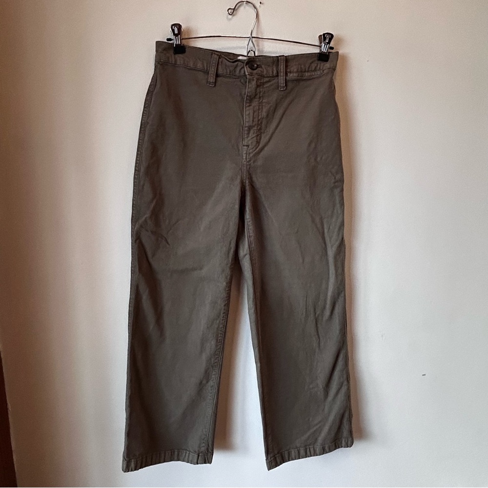 J. Crew Slim Wide Leg Olive Army Pants Women’s 28